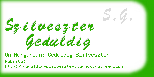 szilveszter geduldig business card